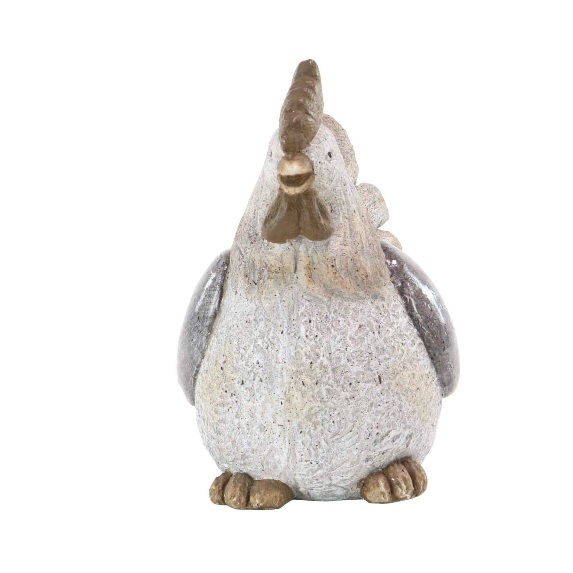 16" Gray Stone Country Hen Garden Sculpture